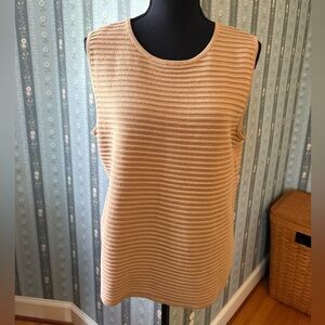 Talbots Tan Ribbed Relaxed Sweater Tank NWT